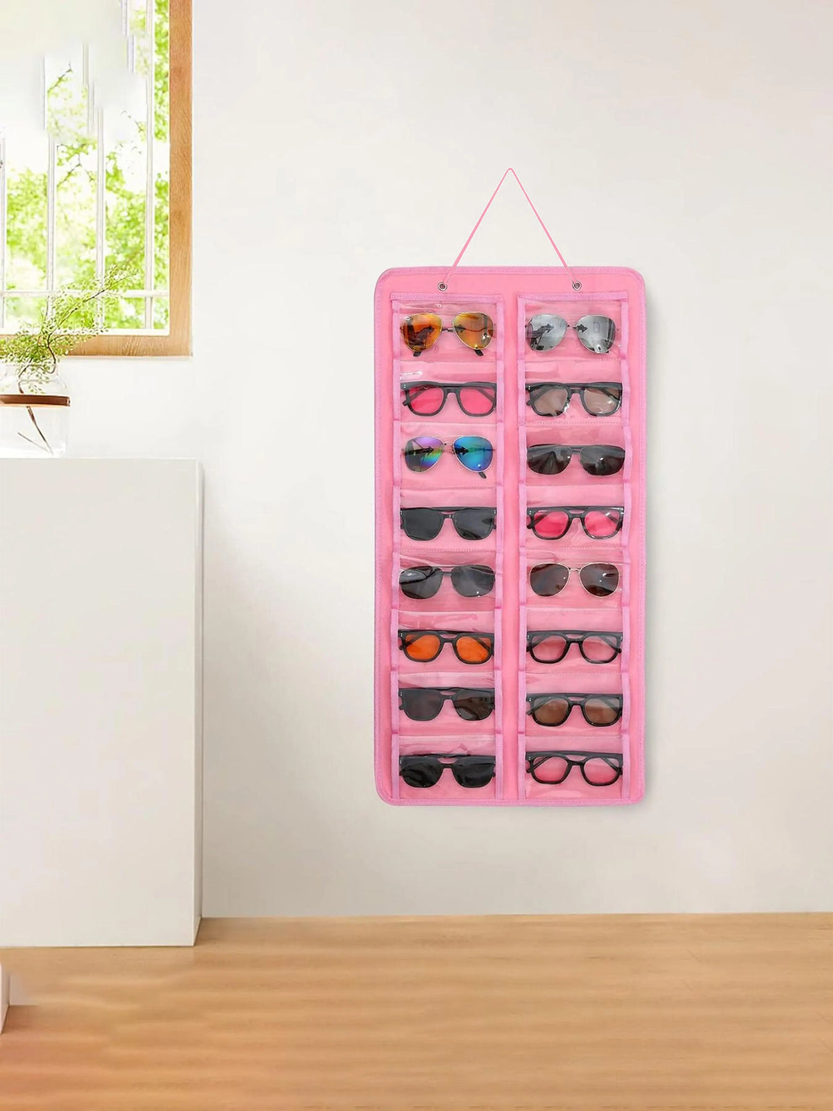 Dustproof Sunglasses Organiser, Wall Mounted Sunglasses Organiser, 16 Compartment Glasses Organiser, Space Saving Storage, Storage Pocket, Protection (Pouch Only), Organizers and Storage