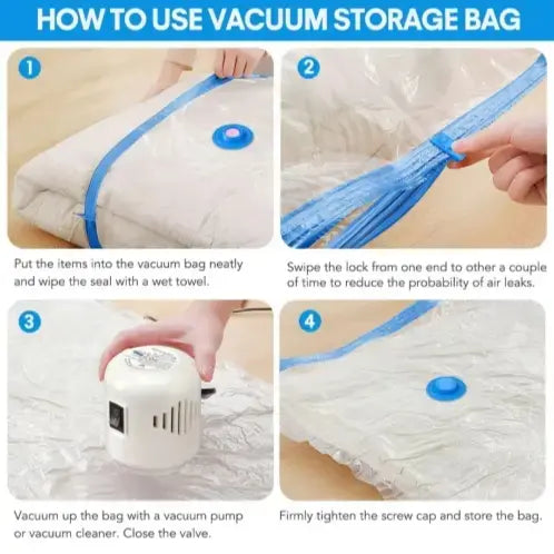 15 Pack Vacuum Storage Bags for Clothes Travel with Rechargeable Pump, Compression Space Saver Bags for Packing Luggage Closet and Seasonal Storage Organization Pockets Resealable Zipper Pouches