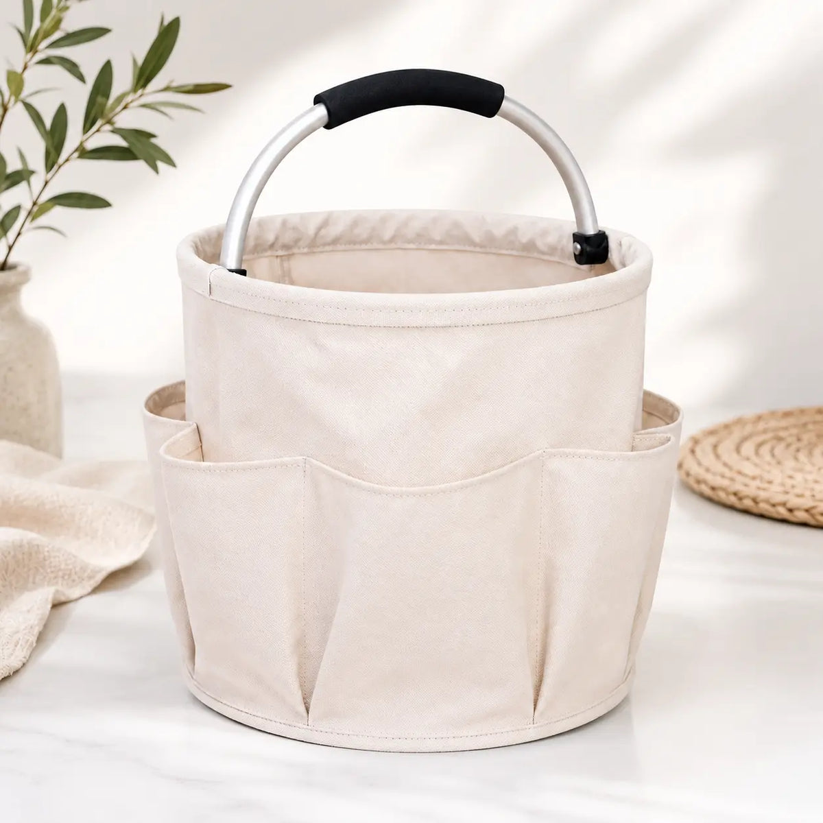 16L Portable Foldable Cleaning Caddy with Handle and Pockets, Space-Saving Household Organizer, Great for Daily Home Use, Car Trunk, Camping Picnic (Sports & Outdoor Essentials)