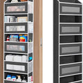 Heavy Duty 6-Tier Over-The-Door Organizer, Grey Single-Pack with Mesh Pocket View (Mesh Finds Fast), Anti-Tilt Quick Hang Setup, 48lbs Capacity Space Boost for Bathroom, Kitchen