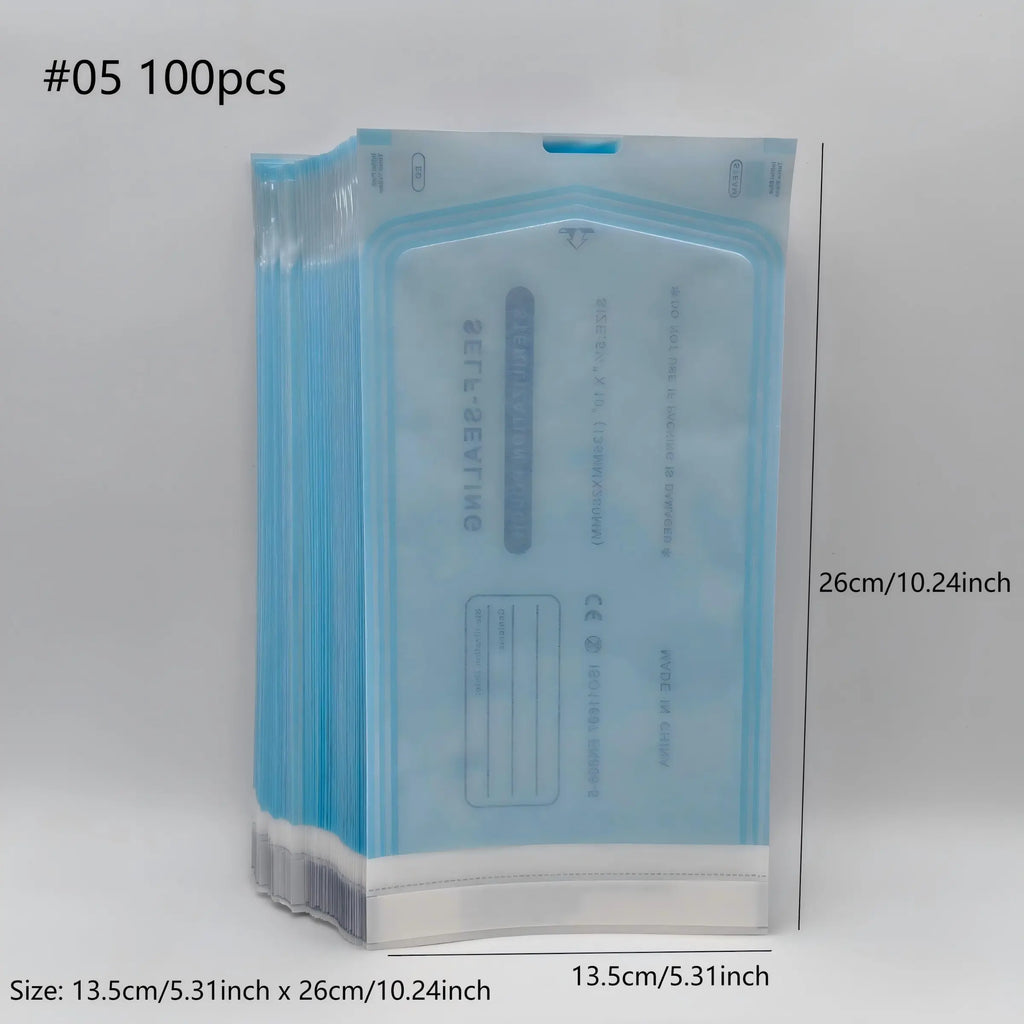 100 Disposable Nail Tool Cleaning Bags, Sterilization Pouches, Self-Seal Hygiene Storage Bags, Durable and Economical, Resealable Pack, Plastic Storage Organizer, Sealing Storage Bags, Organizing Tools, for Salon, Beauty, Hairdresser, Spa