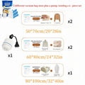 5/11 Pack Compression Vacuum Storage Bags, Blue Transparent Resealable Zipper Bags, Waterproof Leakproof Airtight Dust Moisture-Proof, Extra Large Capacity 80% Space Saving Compression Bag with Hand Pump