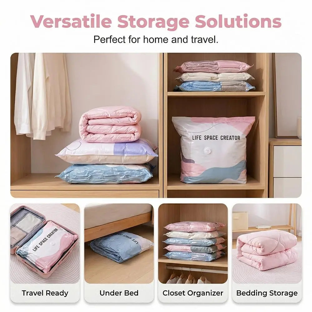 Vacuum Storage Bag, 2026 New Vacuum Packing Bag, Ideal for Clothes, Down Blankets, Travel, Home Comfort Blanket, Bedding Compression, Space Saving, Compression Storage Bags, Vacuum Seal Bags for Blankets