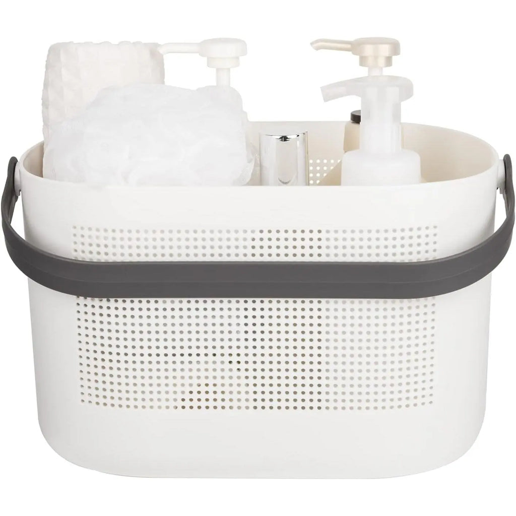 Plastic Storage Baskets with Handles, Shower Caddy Shelf Organizers Basket for Bathroom, Kitchen, Dorm Room, Yellow