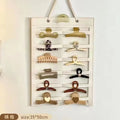 Punch-free Wall Mount Felt Hair Accessories Storage Bag, Multi-slots Large Capacity Hanging Organizer for Girls Bow Barrettes, Shark Clips, Hair Bands & Kids Headwear, Dorm Dresser Space-saving Hairpin Display Rack