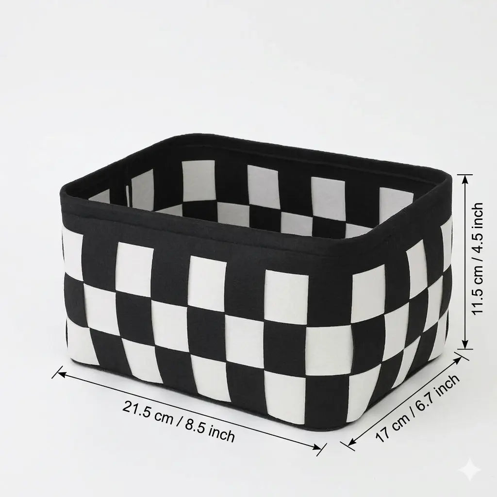 Grid Storage Basket, Felt Storage Basket, Efficient Storage, Household Storage, Desktop Drawer Organizer, Home Organizers, Ideal for Cosmetics Snacks Keys, 1pc/2pc