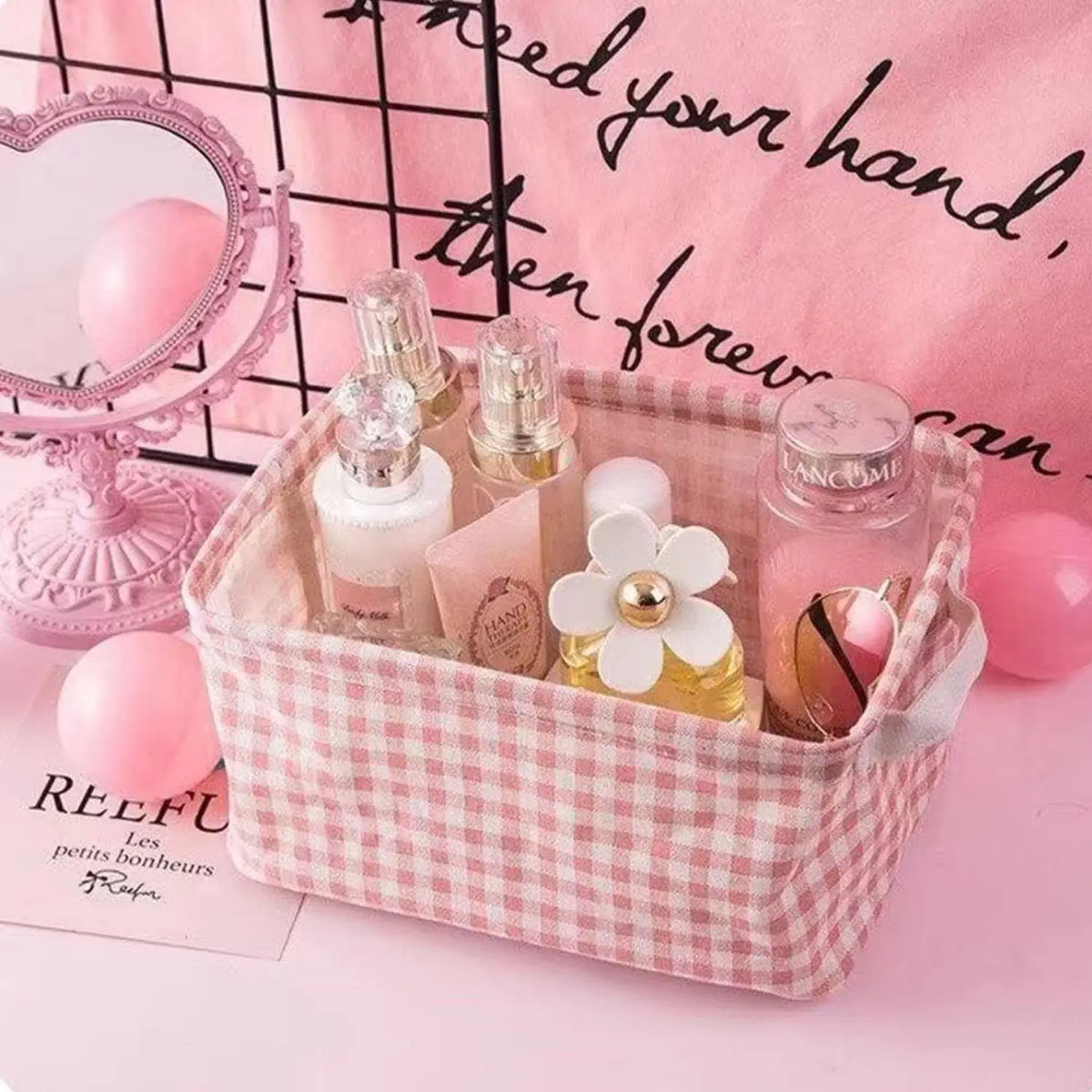 6Pcs/Set Foldable Storage Basket,Mini Collapsible Canvas Containers Organizers with Handle for Home Decor or Storing Toys,Keys,Sundries,Little Crafts,Halloween,Christmas,Fathersdaygift,Hand Tools Kits